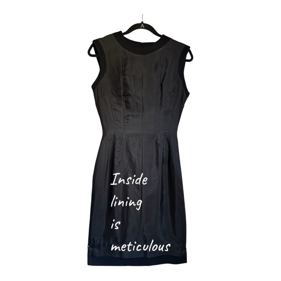 Vintage HELEN WONG Sleeveless Wool Sheath Dress British Hong Kong Women Small - Picture 6 of 10